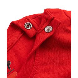 Babyhug Disney Single Jersey Knit Full Sleeves Co-Ords T-Shirt & Pyjama Night Suit with Mickey Mouse Print - Red