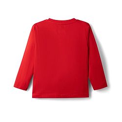 Babyhug Disney Single Jersey Knit Full Sleeves Co-Ords T-Shirt & Pyjama Night Suit with Mickey Mouse Print - Red