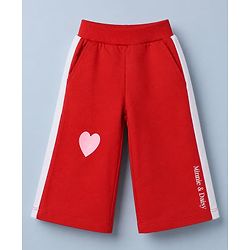 Babyhug Disney 100% Cotton Terry Knit Full Sleeves T-Shirt & Pant Set With Minnie Mouse & Daisy Graphic - Red