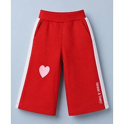 Babyhug Disney 100% Cotton Terry Knit Full Sleeves T-Shirt & Pant Set With Minnie Mouse & Daisy Graphic - Red