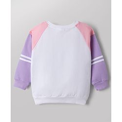 Babyhug Disney 100% Cotton Terry Knit Full Sleeves Cut & Sew T-Shirt and Pant Set With Minnie Mouse & Daisy Graphic - Purple