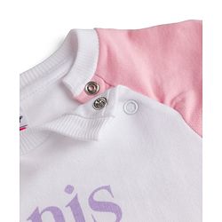 Babyhug Disney 100% Cotton Terry Knit Full Sleeves Cut & Sew T-Shirt and Pant Set With Minnie Mouse & Daisy Graphic - Purple