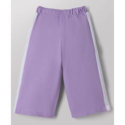 Babyhug Disney 100% Cotton Terry Knit Full Sleeves Cut & Sew T-Shirt and Pant Set With Minnie Mouse & Daisy Graphic - Purple