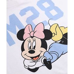 Babyhug Disney 100% Cotton Terry Knit Full Sleeves T-Shirt And Pant With Minnie Mouse Print - White