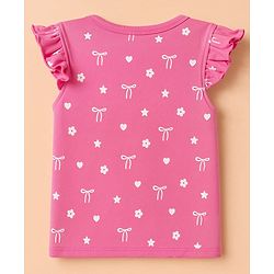 Babyhug 100% Cotton Interlock Knit Full Sleeves Jhablas With Floral Heart & Star Print Pack of 3 - Pink White