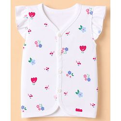 Babyhug 100% Cotton Interlock Knit Full Sleeves Jhablas With Floral Heart & Star Print Pack of 3 - Pink White