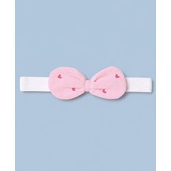 Babyhug 100% Cotton Interlock Knit Sleeveless Polka Dot & Bunny Printed Onesies With Hairband - Pink