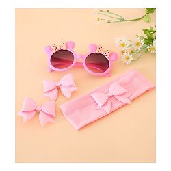 Babyhug Hair Accessories With Sunglasses Combo Set - Pink