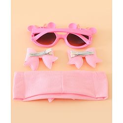Babyhug Hair Accessories With Sunglasses Combo Set - Pink