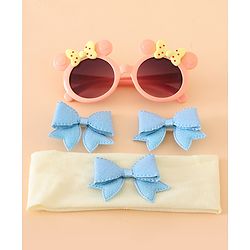 Babyhug Hair Accessories With Sunglasses Combo Set - Pink