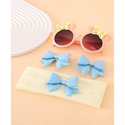 Babyhug Hair Accessories With Sunglasses Combo Set - Pink