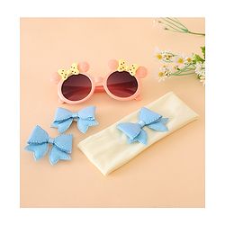 Babyhug Hair Accessories With Sunglasses Combo Set - Pink