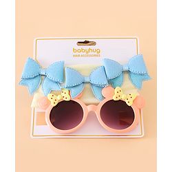 Babyhug Hair Accessories With Sunglasses Combo Set - Pink