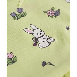 Babyhug 100% Cotton Single Jersey Knit Sleeveless Onesies With Floral Print - Lemon Yellow