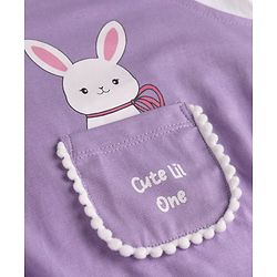 Babyhug 100% Cotton Interlock Knit Half Sleeves Onesies With Floral Printed T-shirt & Hairband - White