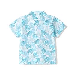 Babyhug 100% Cotton Single Jersey Knit Half Sleeves Shirt & Shorts Co-ords With Tropical Print - Light Blue