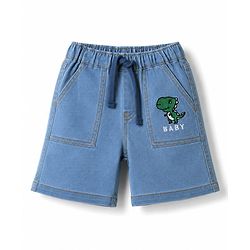 Babyhug Single Jersey Knit Half Sleeves T-Shirt & Shorts Set With Dino Print - White