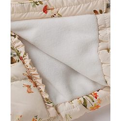 Babyhug Woven Full Sleeves Floral & Squirrel Printed Hooded Padded Jacket - White