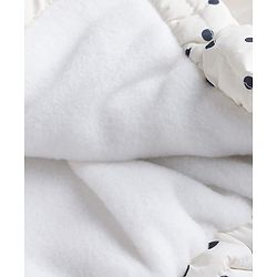 Babyhug Woven Full Sleeves Polka Dots Printed Hooded Padded Jacket - White