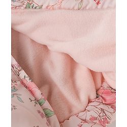 Babyhug Woven Full Sleeves Floral Printed Hooded Padded Jacket - Pink