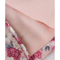 Babyhug Woven Full Sleeves Floral Printed Hooded Padded Jacket - Pink