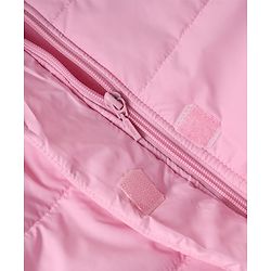 Babyhug Woven Full Sleeves  Hooded Jacket With Bow Applique - Pink