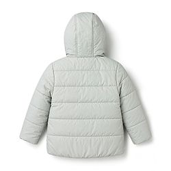 Babyhug Woven Hooded Padded Jacket with Full Sleeves and Bow Detail - Sea Green