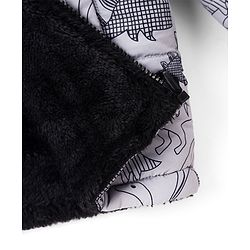 Babyhug Woven Reversible Jackets with Full Sleeves and Dinosaur Print in Grey for 6-9 Months