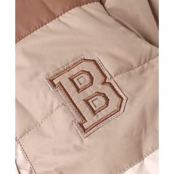 Babyhug Woven Padded Winter Hooded Jacket with Full Sleeves and B Applique in Brown