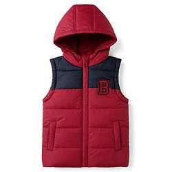 Babyhug Woven Sleeveless Padded Winter Hooded Jacket - Maroon