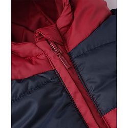 Babyhug Woven Sleeveless Padded Winter Hooded Jacket - Maroon