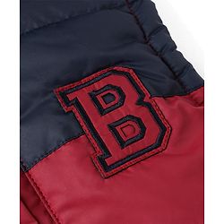 Babyhug Woven Sleeveless Padded Winter Hooded Jacket - Maroon