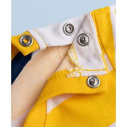 Babyhug 100% Cotton Knit Full Sleeves Striped T- Shirt With Text Print - Yellow