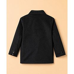 Babyhug Woven Full Sleeves Woven Party suit With Bow - Black
