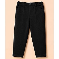 Babyhug Woven Full Sleeves Woven Party suit With Bow - Black