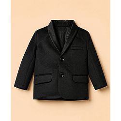 Babyhug Woven Full Sleeves Woven Party suit With Bow - Black