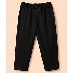 Babyhug Woven Full Sleeves Woven Party suit With Bow - Black