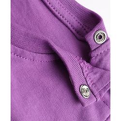 Babyhug 100% Cotton Knit Full Sleeves T-Shirt With Daddy Is My Hero Text Print - Purple