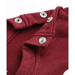 Babyhug 100% Cotton Terry Knit Sweatshirt with Full Sleeves and Holiday Essentials Print in Maroon