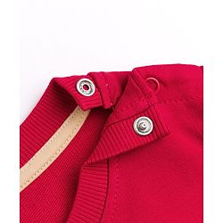 Babyhug 100% Cotton Terry Knit Sweatshirt with Full Sleeves and Bear Print - Maroon