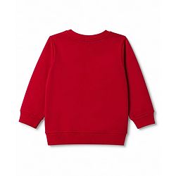 Babyhug 100% Cotton Terry Knit Sweatshirt with Full Sleeves and Bear Print - Maroon
