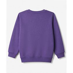 Babyhug 100% Cotton Terry Knit Full Sleeves Sweatshirt with Keep On Scoring Text Print - Purple