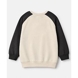 Babyhug 100% Cotton Terry Knit Full Sleeves Heavy Gauge Sweatshirt With Ski Club Print - Beige