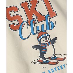 Babyhug 100% Cotton Terry Knit Full Sleeves Heavy Gauge Sweatshirt With Ski Club Print - Beige