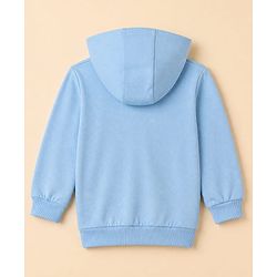 Babyhug 100% Cotton Terry Knit Sweatshirt With Full Sleeves and Bear Print in Light/Sky Blue