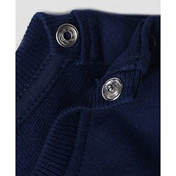 Babyhug 100% Cotton Heavy Gauge Terry Knit Full Sleeves Sweatshirt With Puffed Sleeves And Los Angeles Sports League Embroidery - Navy Blue