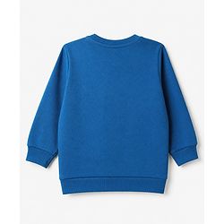 Babyhug 100% Cotton Heavy Gauge Terry Knit Sweatshirt with Full Sleeves and Let's Ride Together Text with Bear in Car Print - Blue