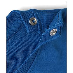 Babyhug 100% Cotton Heavy Gauge Terry Knit Sweatshirt with Full Sleeves and Let's Ride Together Text with Bear in Car Print - Blue