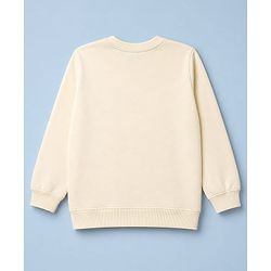 Babyhug Heavy Gauge 100% Cotton Terry Knit Sweatshirt With Full Sleeves and Teddy Bear Print - Offwhite