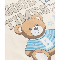 Babyhug Heavy Gauge 100% Cotton Terry Knit Sweatshirt With Full Sleeves and Teddy Bear Print - Offwhite